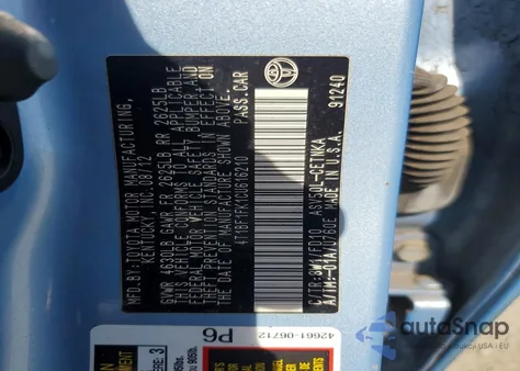 2012 Toyota Camry Base from USA, damaged, VIN 4T1BF1FK1CU616210